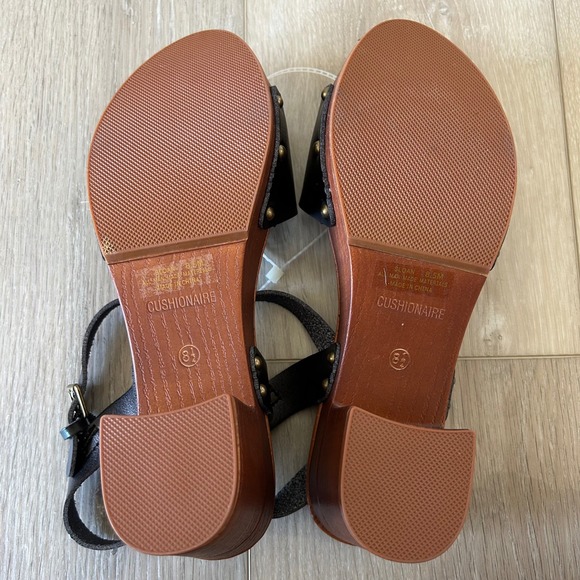 Cushionaire Sloan Black Faux Leather Studded Platform Clog Sandals Womens 8.5 M - Picture 7 of 9